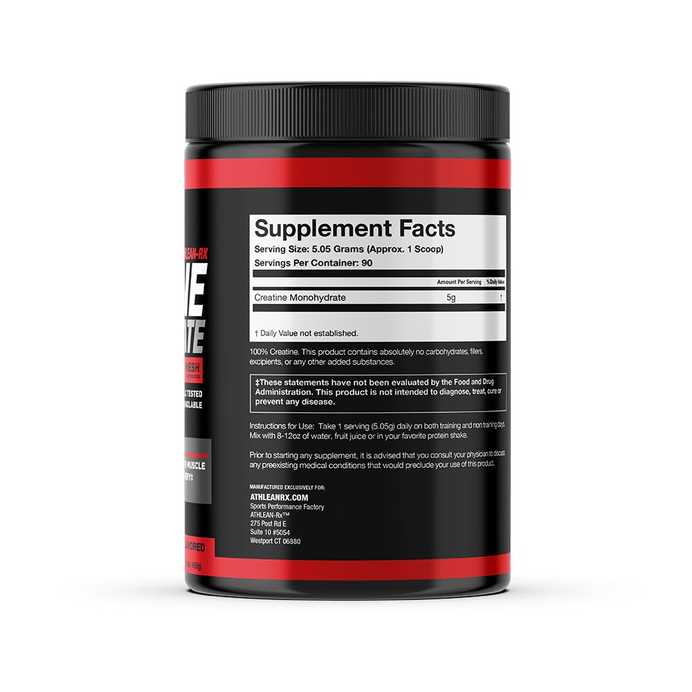 Unflavored creatine powder that mixes easily into drinks