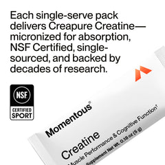 Athlete training with Momentous Creatine for performance support.