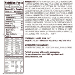 Atkins snack bar closeup—nougat, caramel, and chocolate texture ideal for on-the-go snacking.