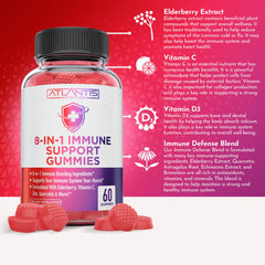 Atlantis Nutrition 8-in-1 Immune Support Gummies Elderberry bottle
