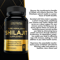 Packaging and branding of Atlantis Himalayan Shilajit capsules