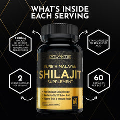 Product label image for Atlantis Nutrition Himalayan Shilajit capsules