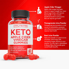 Atlantis Nutrition Keto ACV Gummies 1000mg label highlights high-potency ACV per serving.