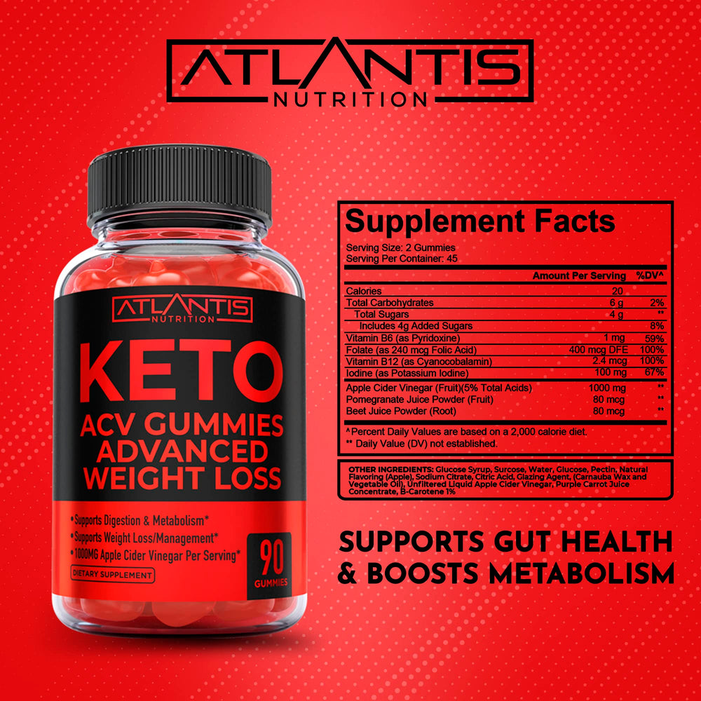Atlantis Nutrition Keto ACV Gummies apple-flavor for a tasty daily routine