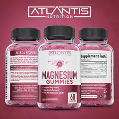 Close-up of raspberry-flavored Magnesium Citrate Gummies