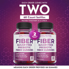 Atlantis Nutrition sugar-free fiber gummies adults 2-pack back view