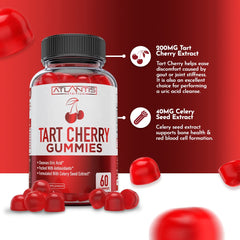 Close-up of Tart Cherry Gummies with Celery Seed Extract