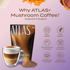 Atlas+ Latte Superblend packaging front label