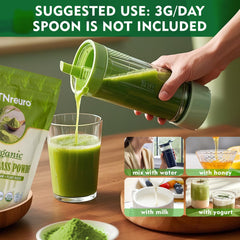 USDA Organic certification label on barley grass powder packaging