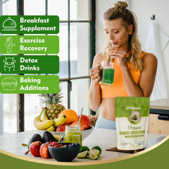 Vegan and gluten-free barley grass powder ingredients