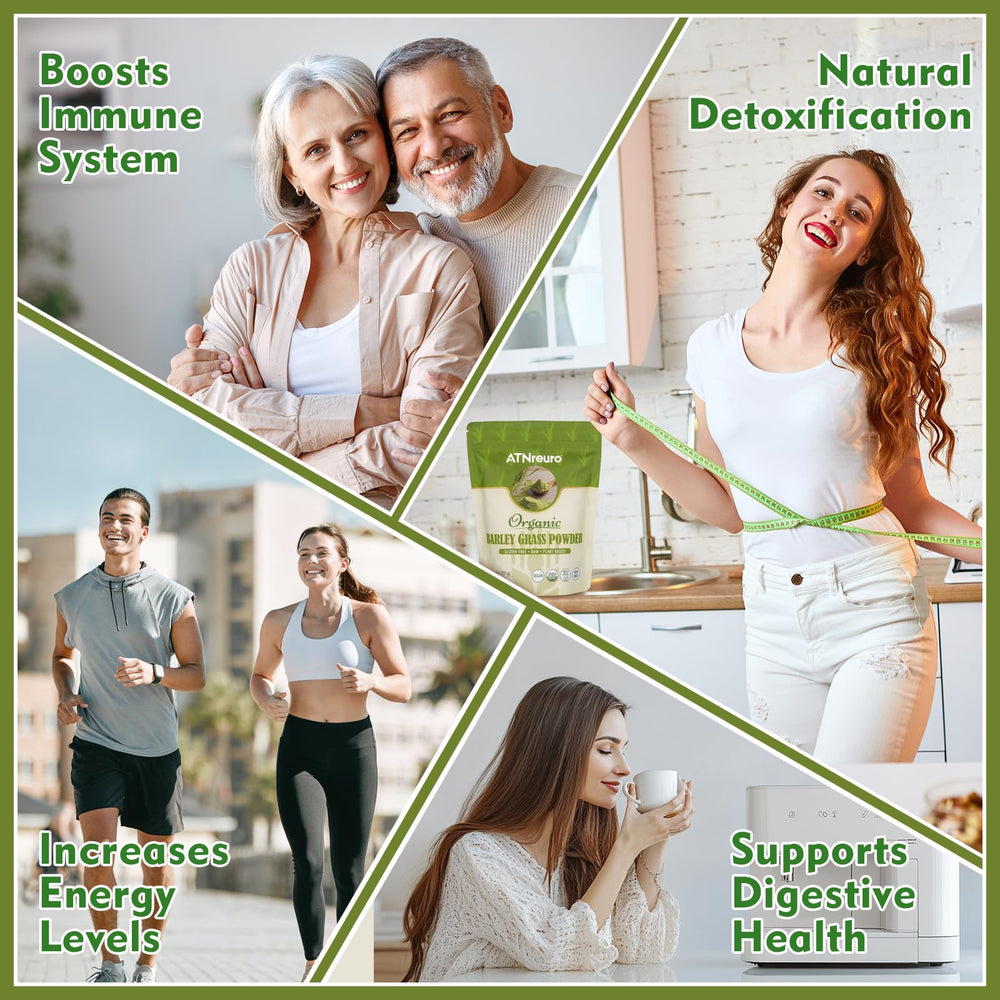 Barley grass powder being mixed into water