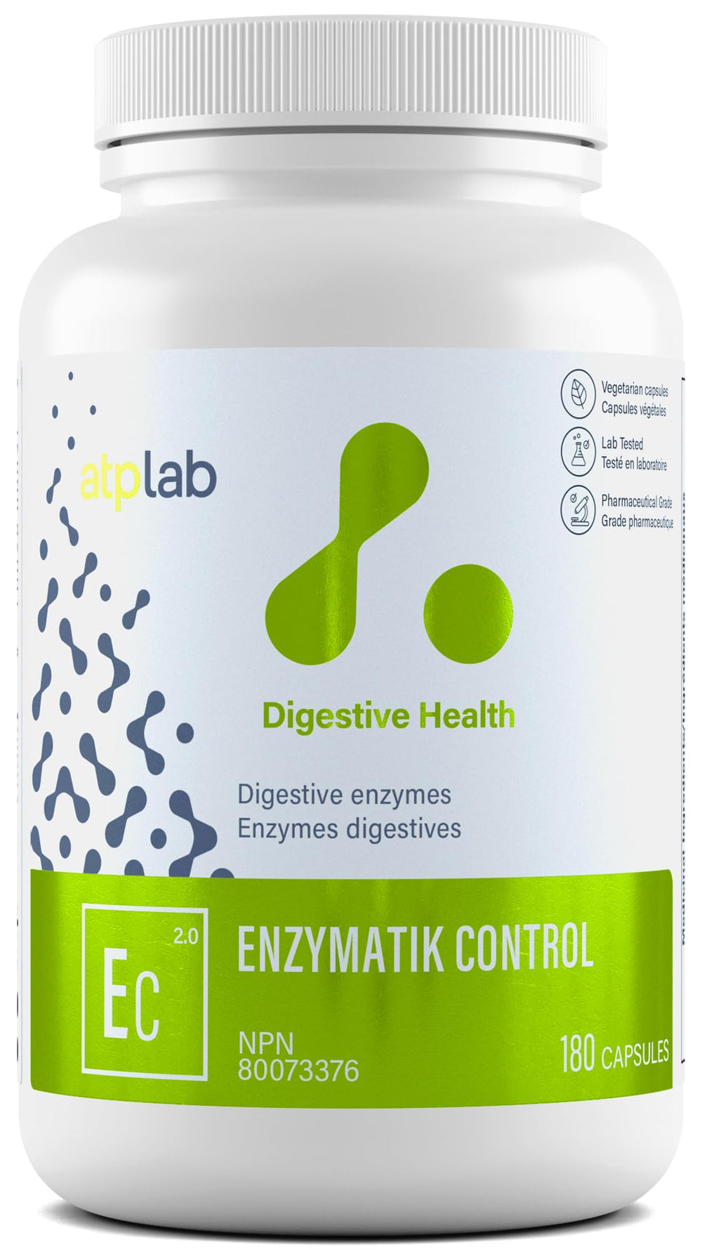 ATP LAB Enzymatik Control bottle, 180 capsules, 90-day supply