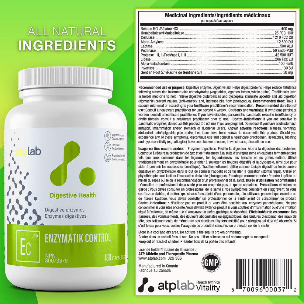 Digestive enzymes aiding digestion of vegetables, beans and grains