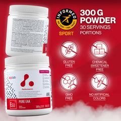 Ingredients list for ATP Lab Pure EAA Powder Raspberry