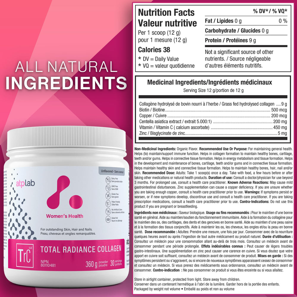 Pouring collagen powder from a jar into a beverage