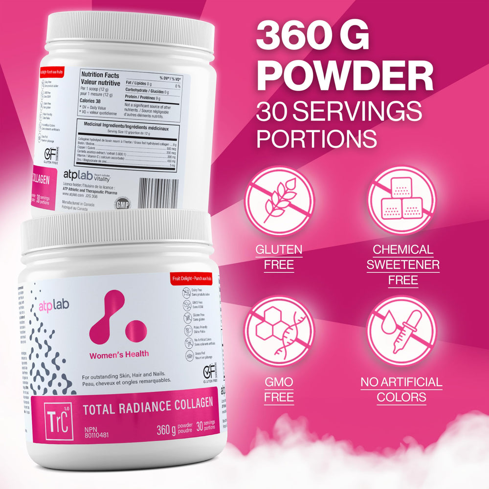 Unflavored collagen powder being poured into a shaker