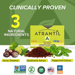 Atrantil Travel Pack 20 Count box back view with nutrition facts
