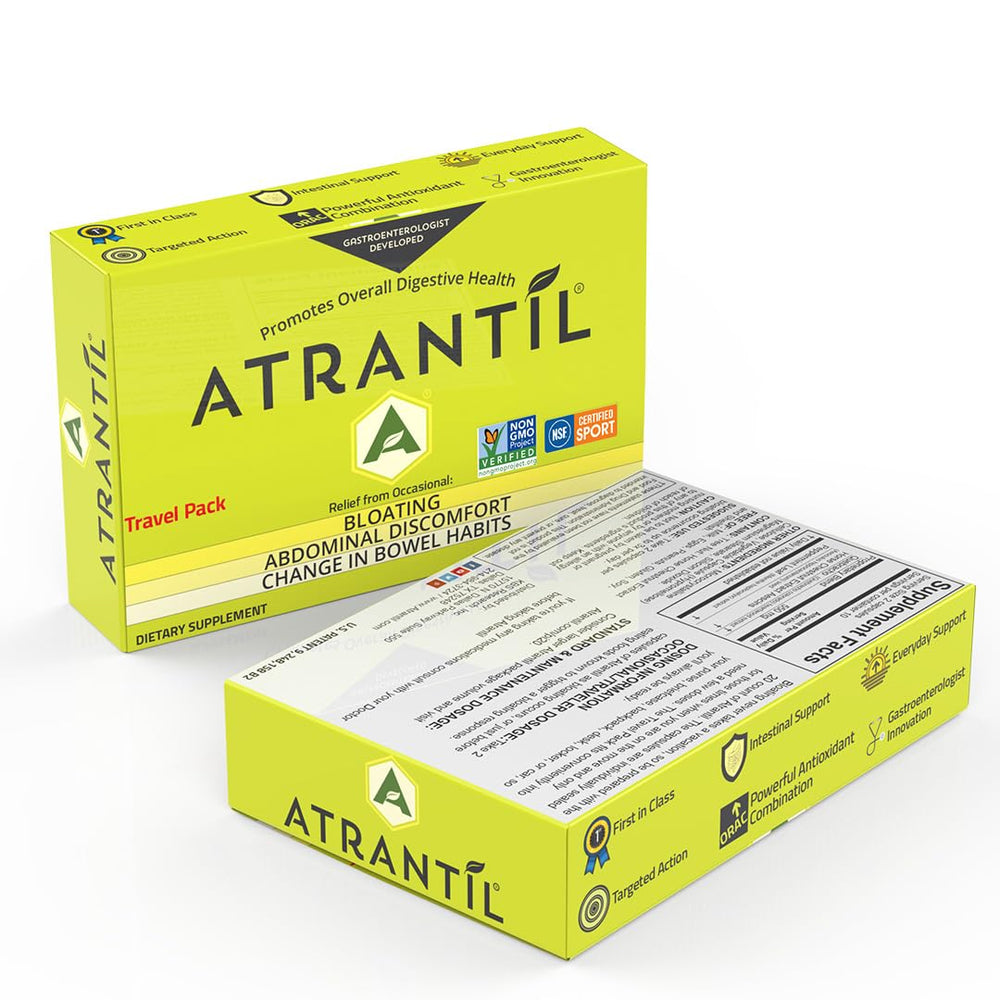 Atrantil Travel Pack 20 Count sachets laid out