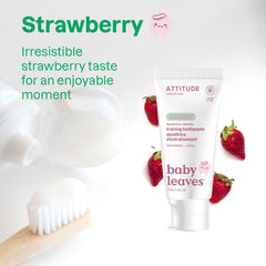 Gel texture of strawberry-flavored fluoride-free toothpaste