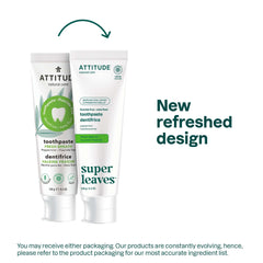Ingredients and label of ATTITUDE toothpaste