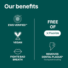 Tube of ATTITUDE Fluoride-Free Peppermint Toothpaste in use