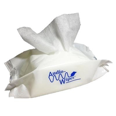 Two-pack portable pouch set with Audiowipes (60 wipes total)