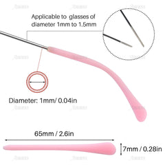 Close-up of soft silicone material used in eyeglass end tips