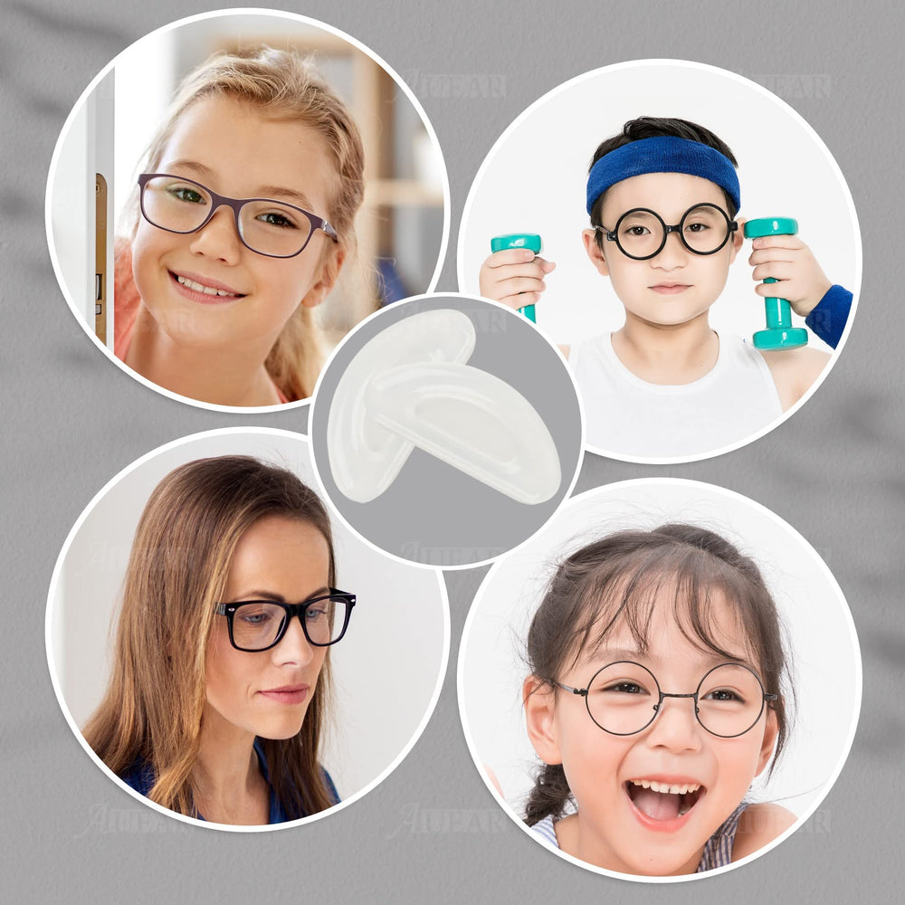 D-shaped nose pads for comfortable wear on glasses