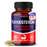 Close-up of AUMETO 98% Ecdysterone capsule label