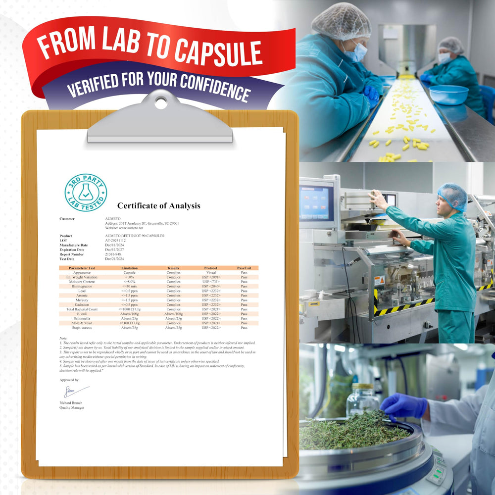 AUMETO production in a cGMP-certified facility reinforces quality standards.