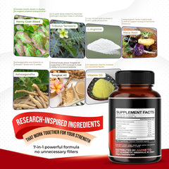 AUMETO Vitality bottle label close-up highlights Tribulus, Tongkat Ali, and D3.