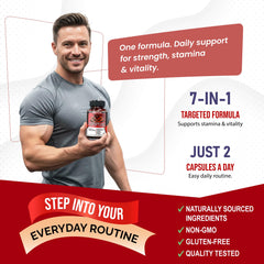 AUMETO Vitality capsules in hand illustrate convenient daily dosing.