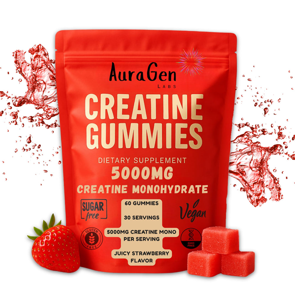 Usage guide showing daily 2 gummies for 5g dose