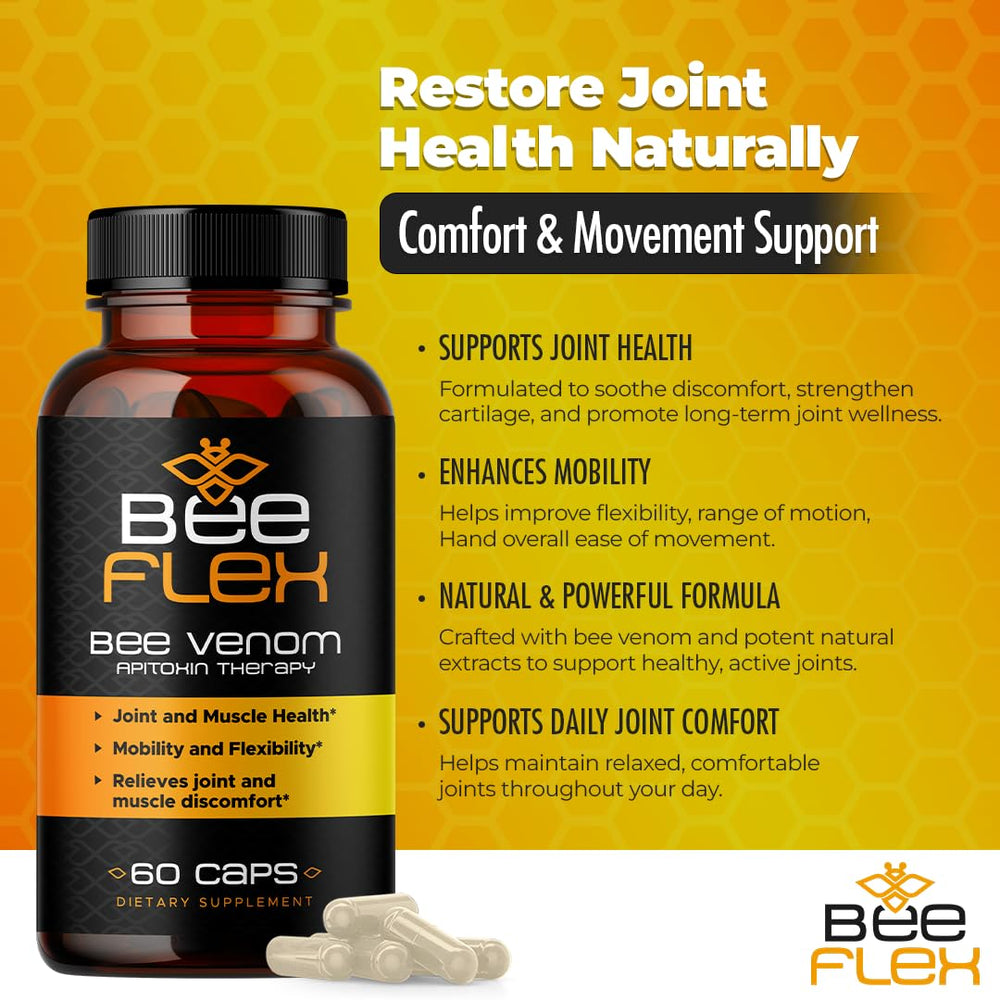 Bee Flex capsules showing easy-to-swallow capsules