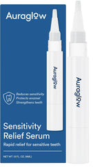 Auraglow Sensitive Teeth Relief Serum Gel pen and packaging