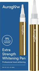 Auraglow Teeth Whitening Pen 4mL bottle showing 9% hydrogen peroxide