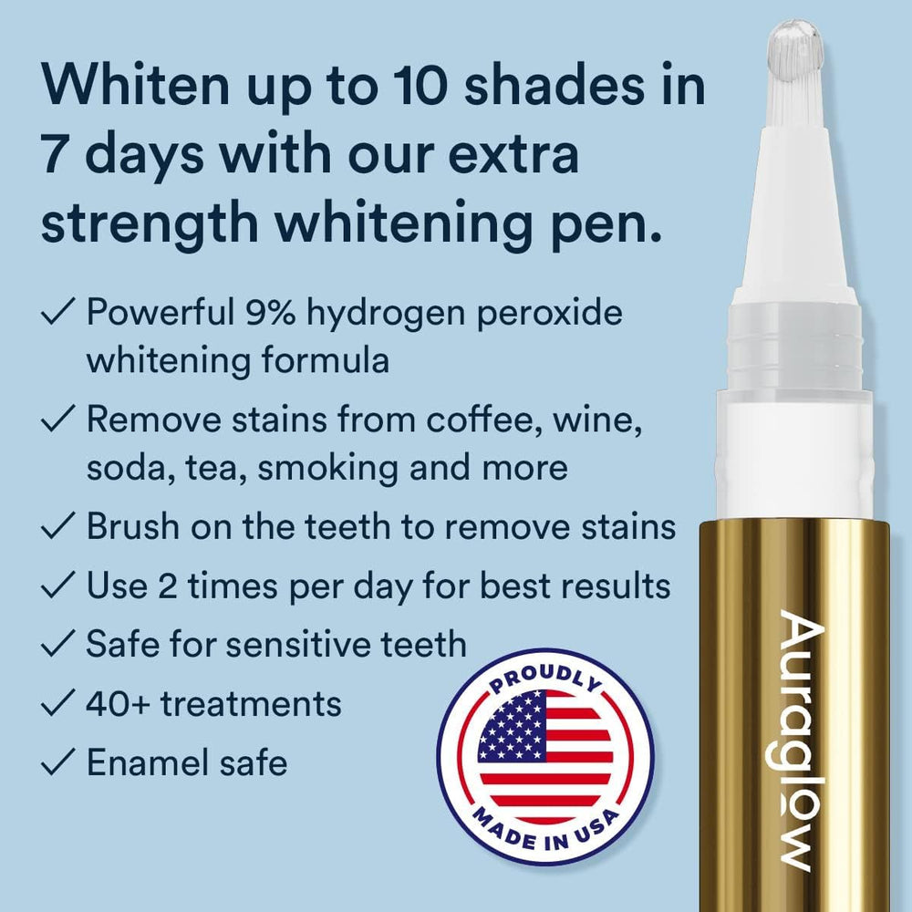 Whitening gel applicator tip on Auraglow pen