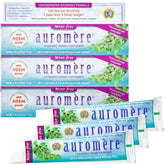 Auromere Ayurvedic Herbal Toothpaste Mint Free 3 Pack tube with Neem and Peelu