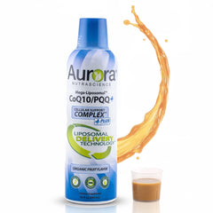 Bottle of Aurora Nutrascience Mega-Liposomal CoQ10, PQQ & Vitamin C (16 oz)