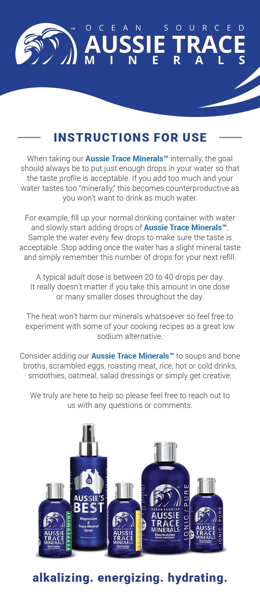 Daily use electrolyte with complete mineral profile