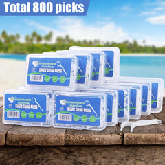 Durable shred-resistant floss on floss pick