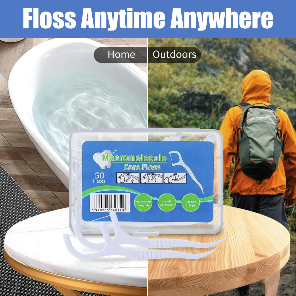 2-in-1 floss pick with built-in toothpick