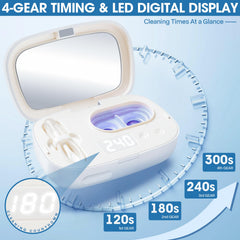 LED timer display with auto shut-off on lens cleaner