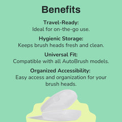 Compact travel-friendly design for AutoBrush brush head case
