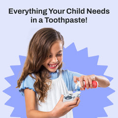 Illustration comparing fluoride-free Nano-HAp remineralization option for kids