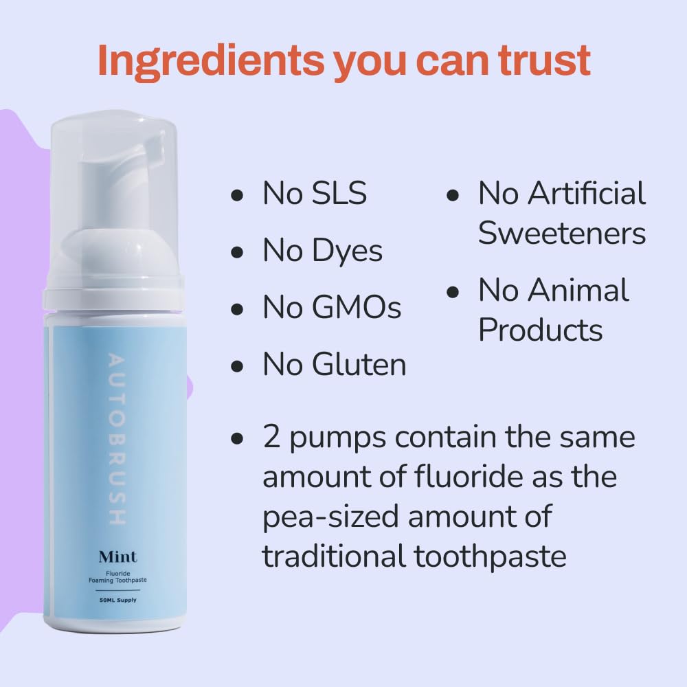 Close-up of mint-flavored foaming toothpaste foam