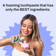 Fluoride-free and Nano-HAp options shown for adults and kids