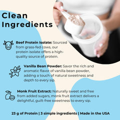 Autoimmuni-Tea beef protein shake in glass suggests keto-friendly nutrition