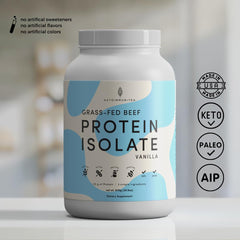 Autoimmuni-Tea vanilla-beef protein shake in cup shows smooth texture