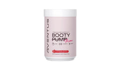 Aventus Booty Pump tub front label with Tropical Punch flavor for energized workouts.